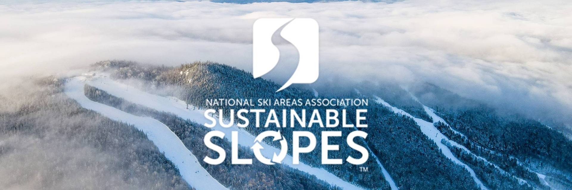 Drone winter image of ski slopes