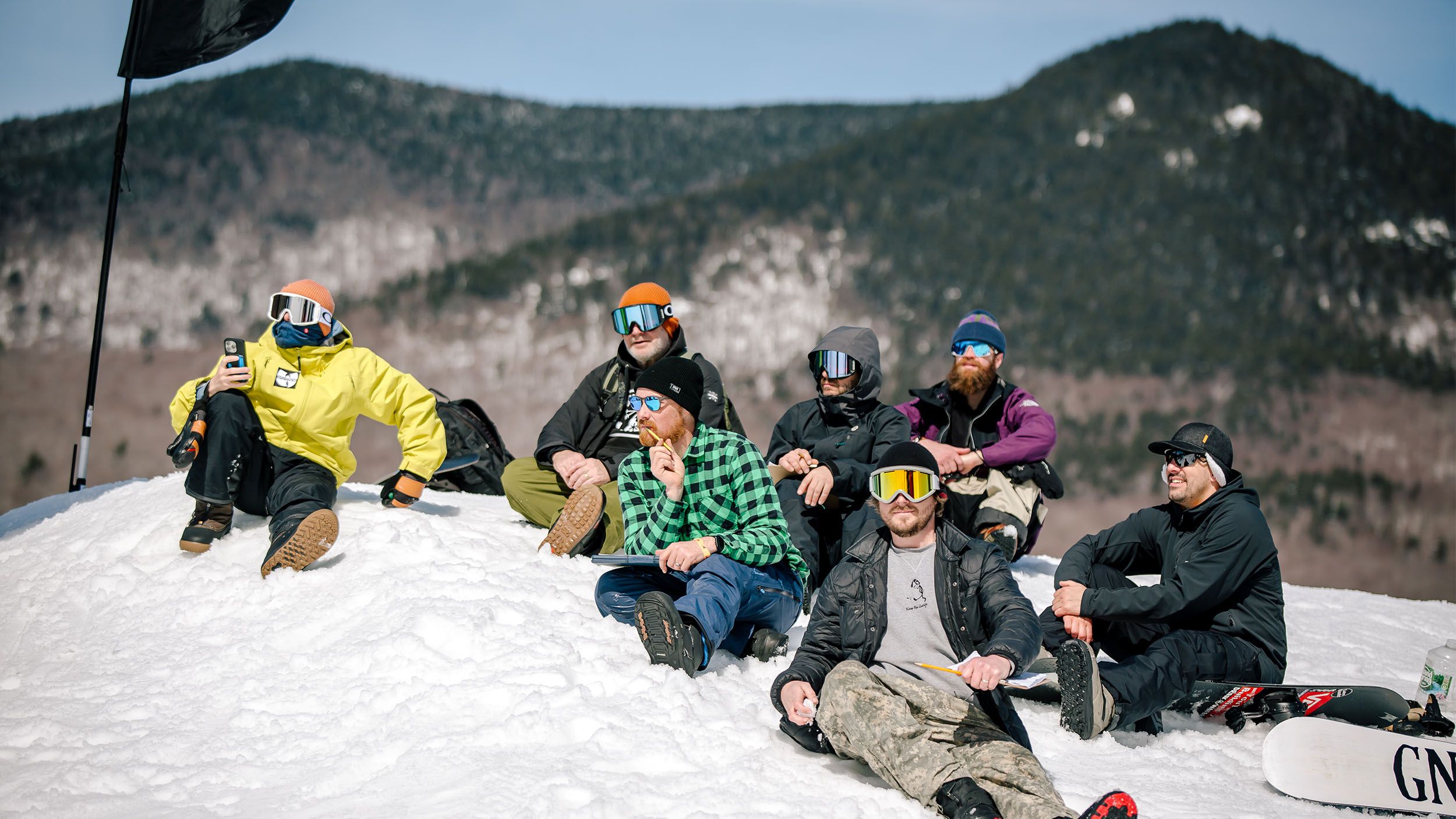 Group of competitors watching the competition