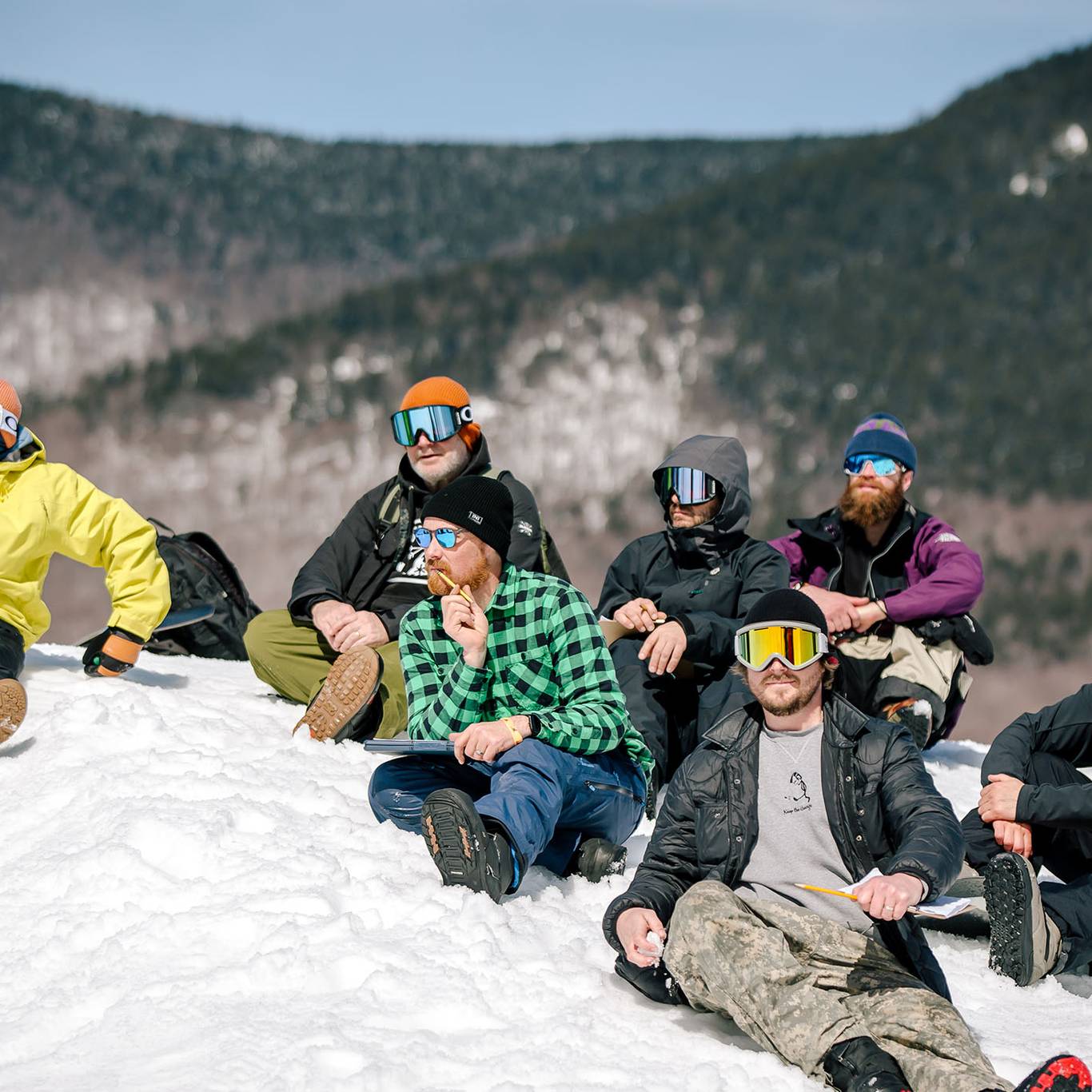 Group of competitors watching the competition