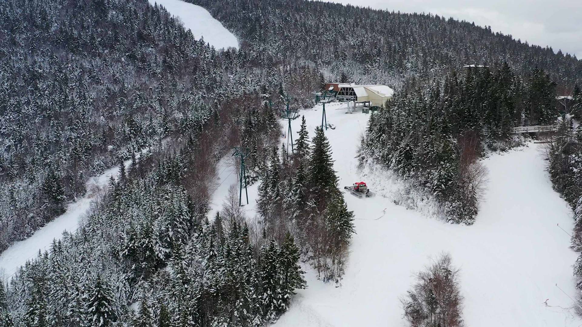 Snowcat on Loon Peak early winter