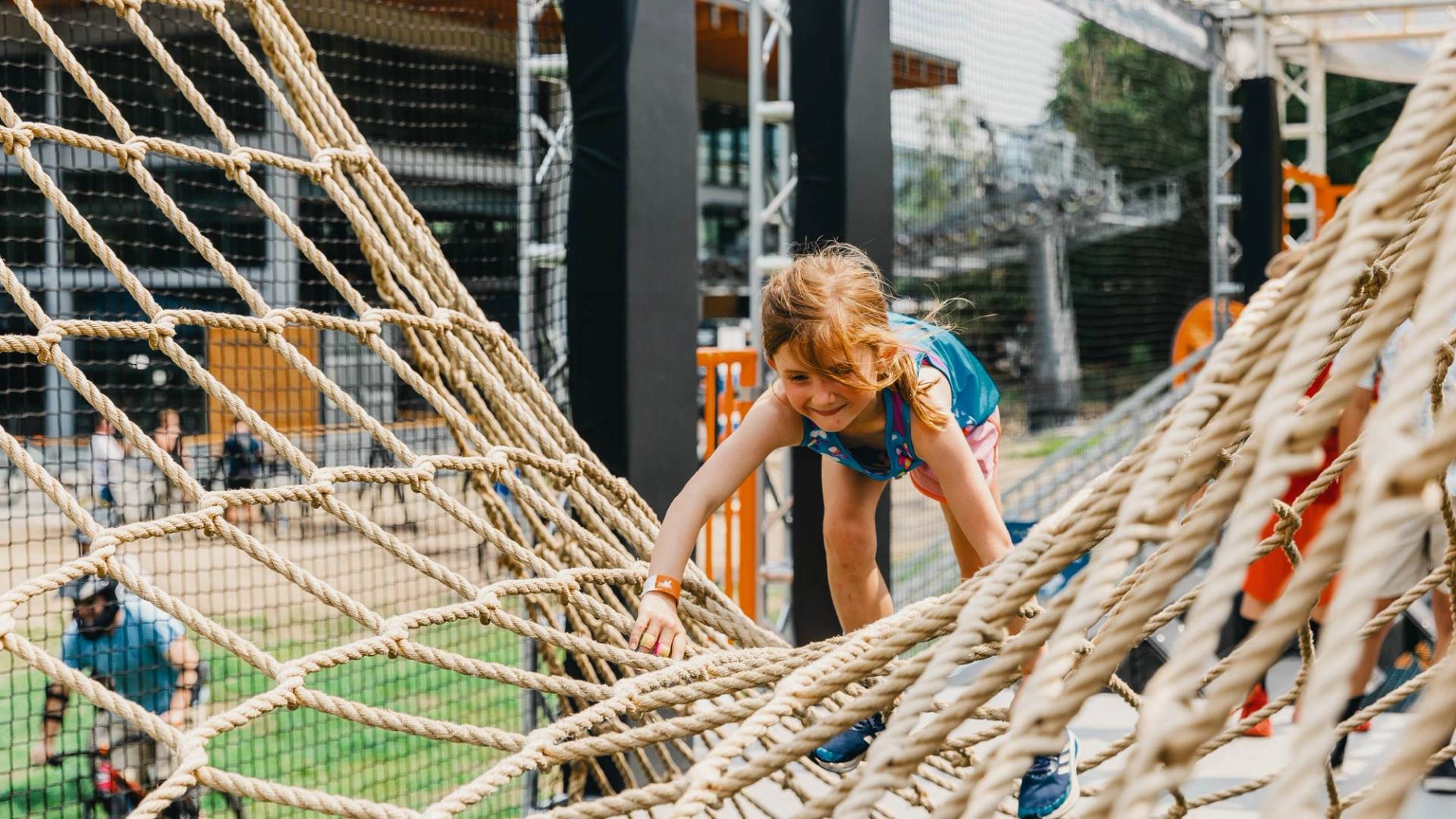 girl going through the obstacles of Ninja Wild