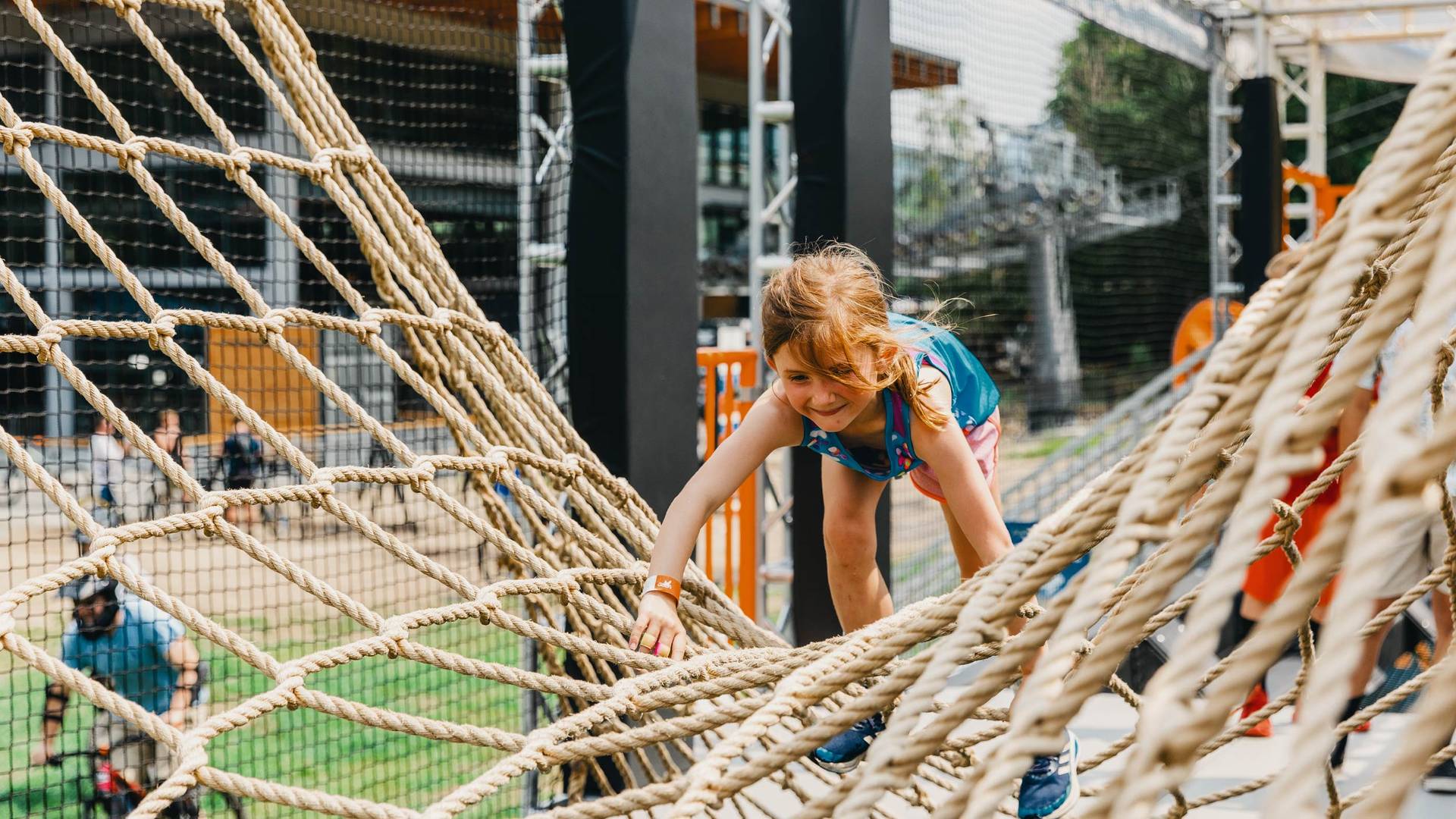 girl going through the obstacles of Ninja Wild