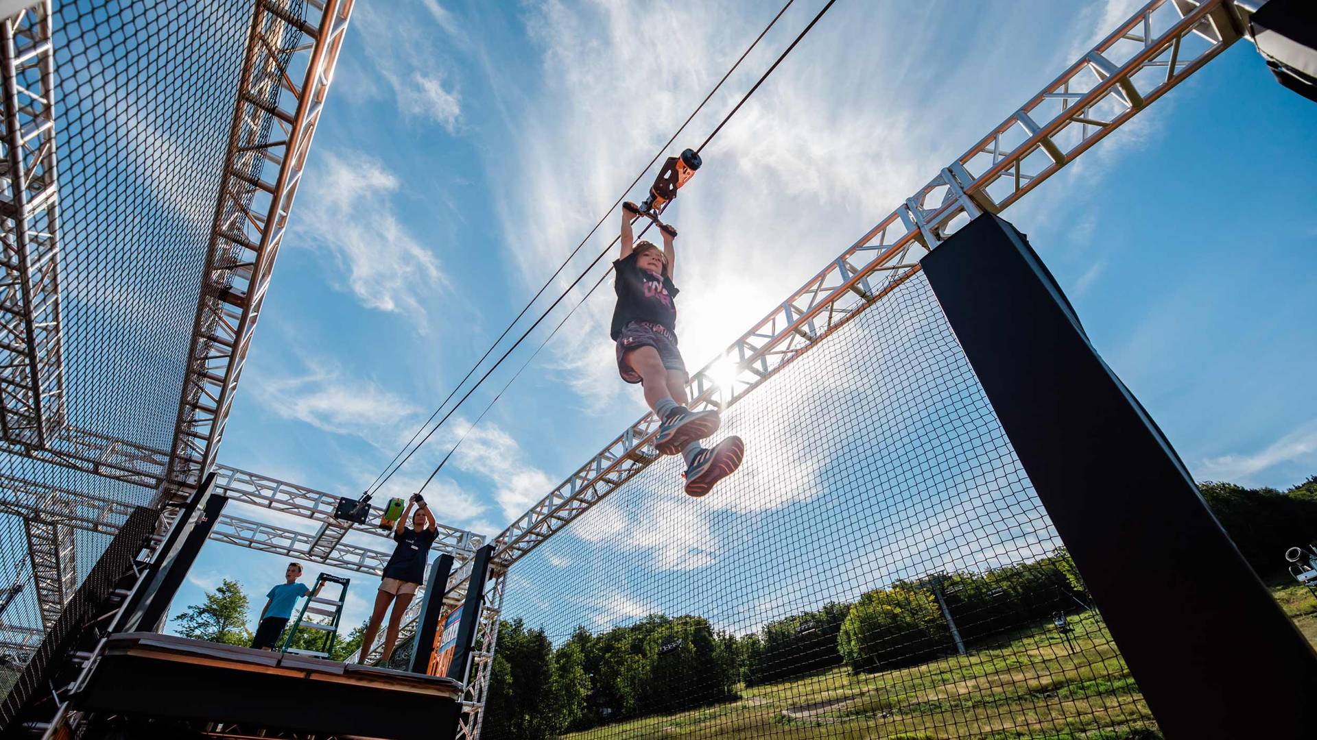 Kid on Ninja Wild Zipline