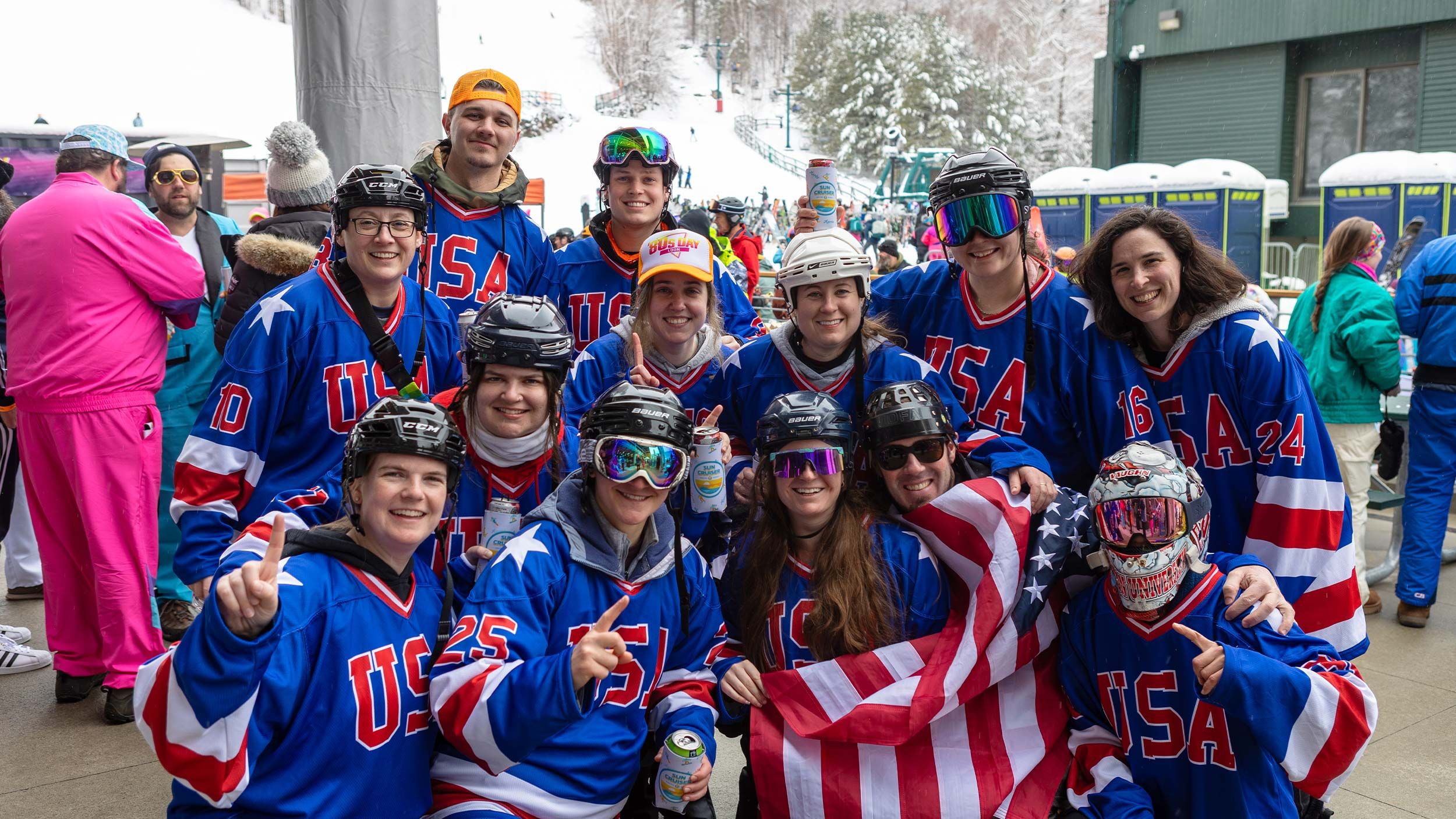 guests in 80s Day Costume