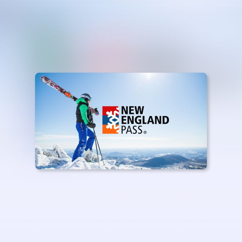 New England Pass logo with skier