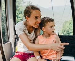 Mother and son riding the Gondola Skyride
