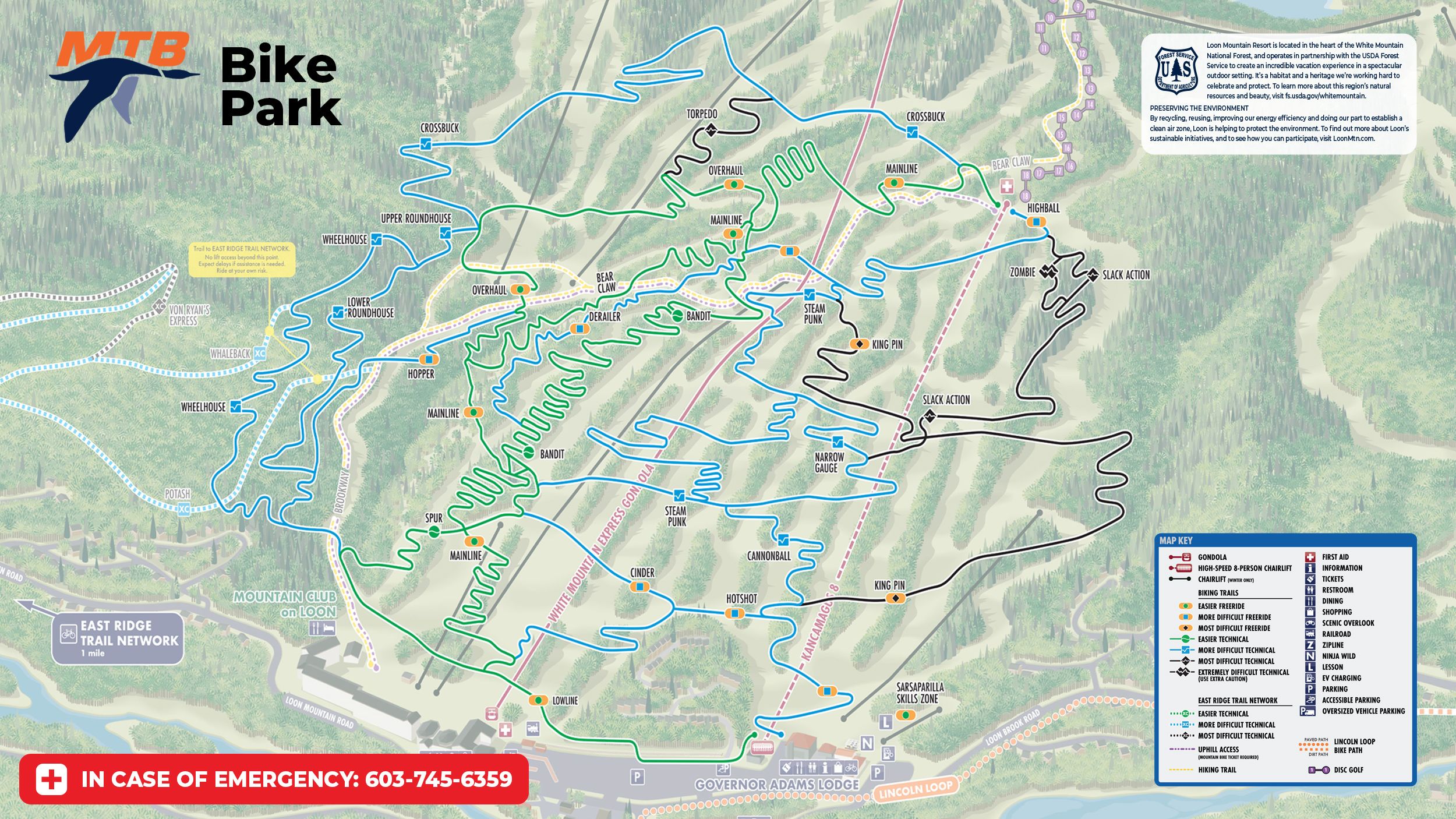 Loon Bike Park map