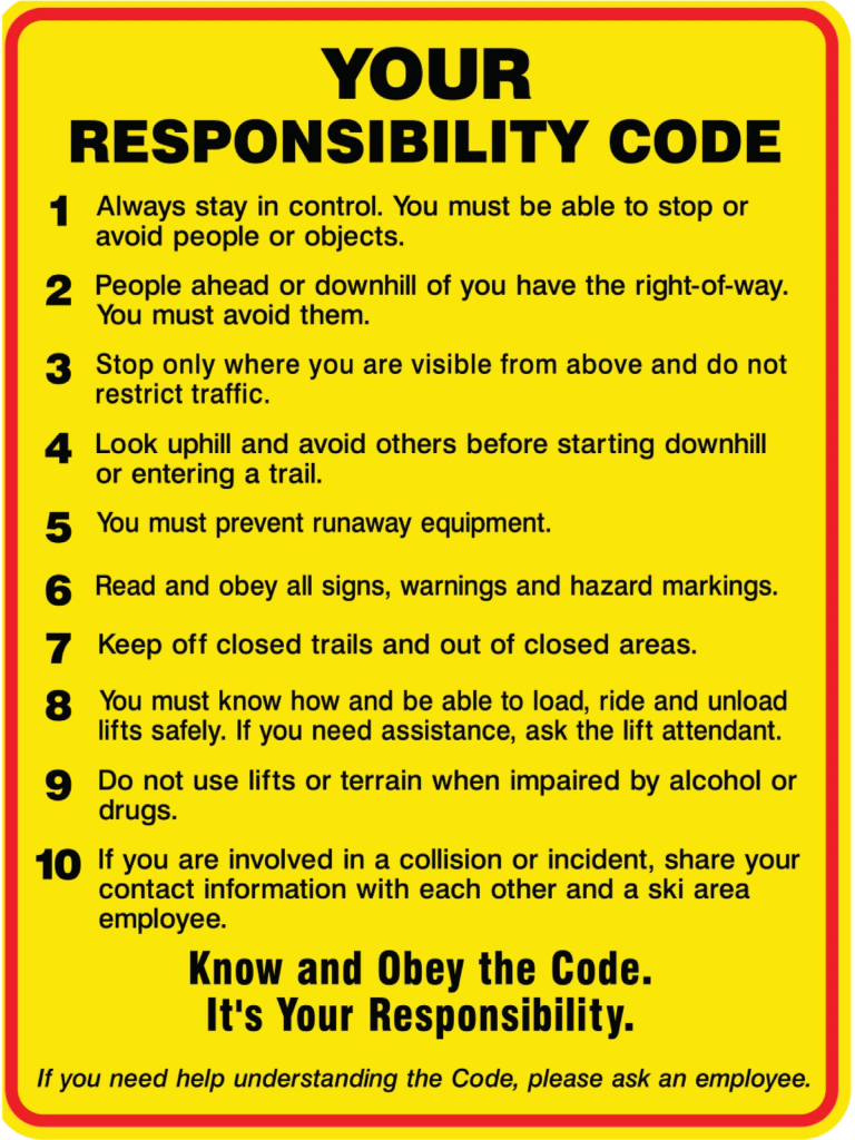 Skier Responsibility Code