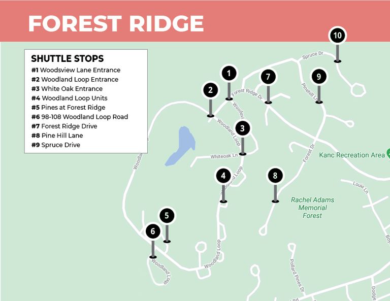 Forest Ridge Shuttle Route Map