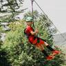 Kid on Zipline at Loon Mountain, New Hampshire
