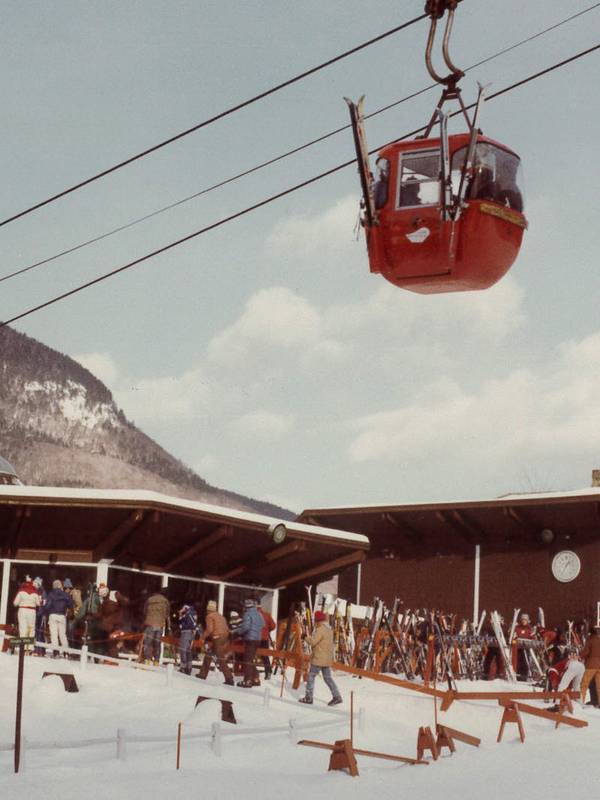 Loon Mountain's original gondola and Octagon Base lodge