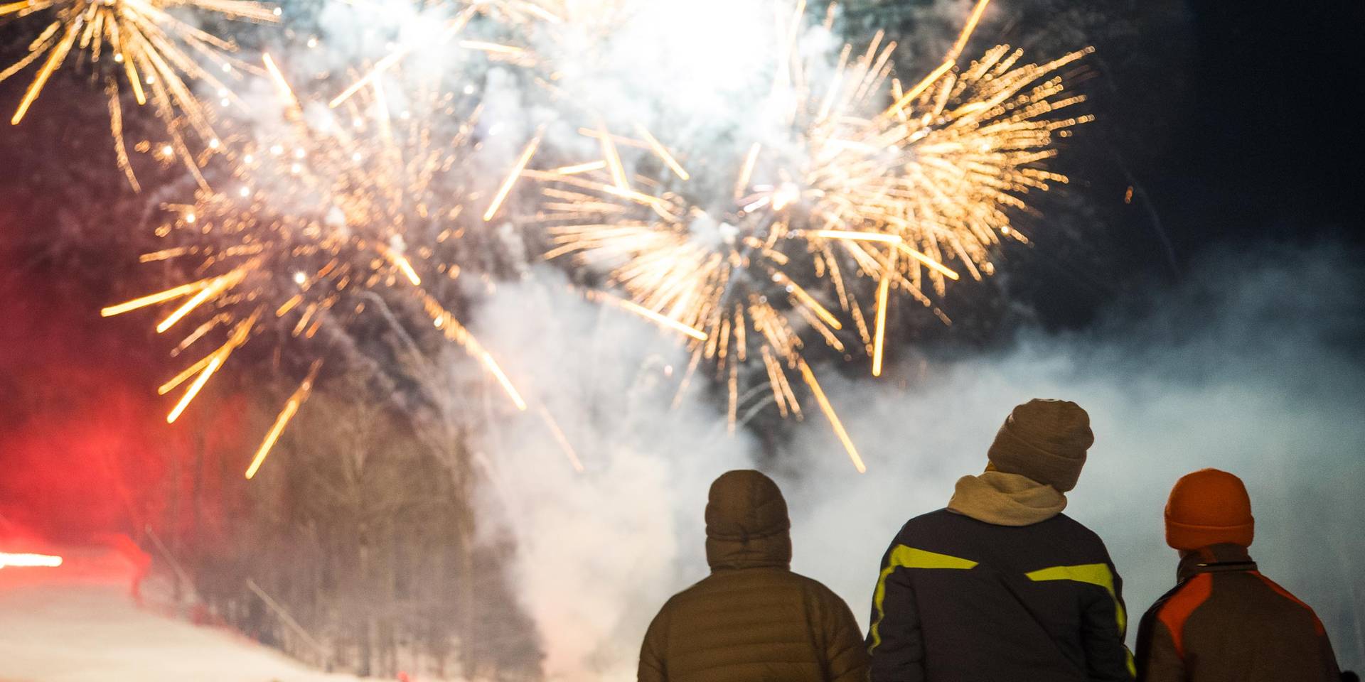 People watching fireworks