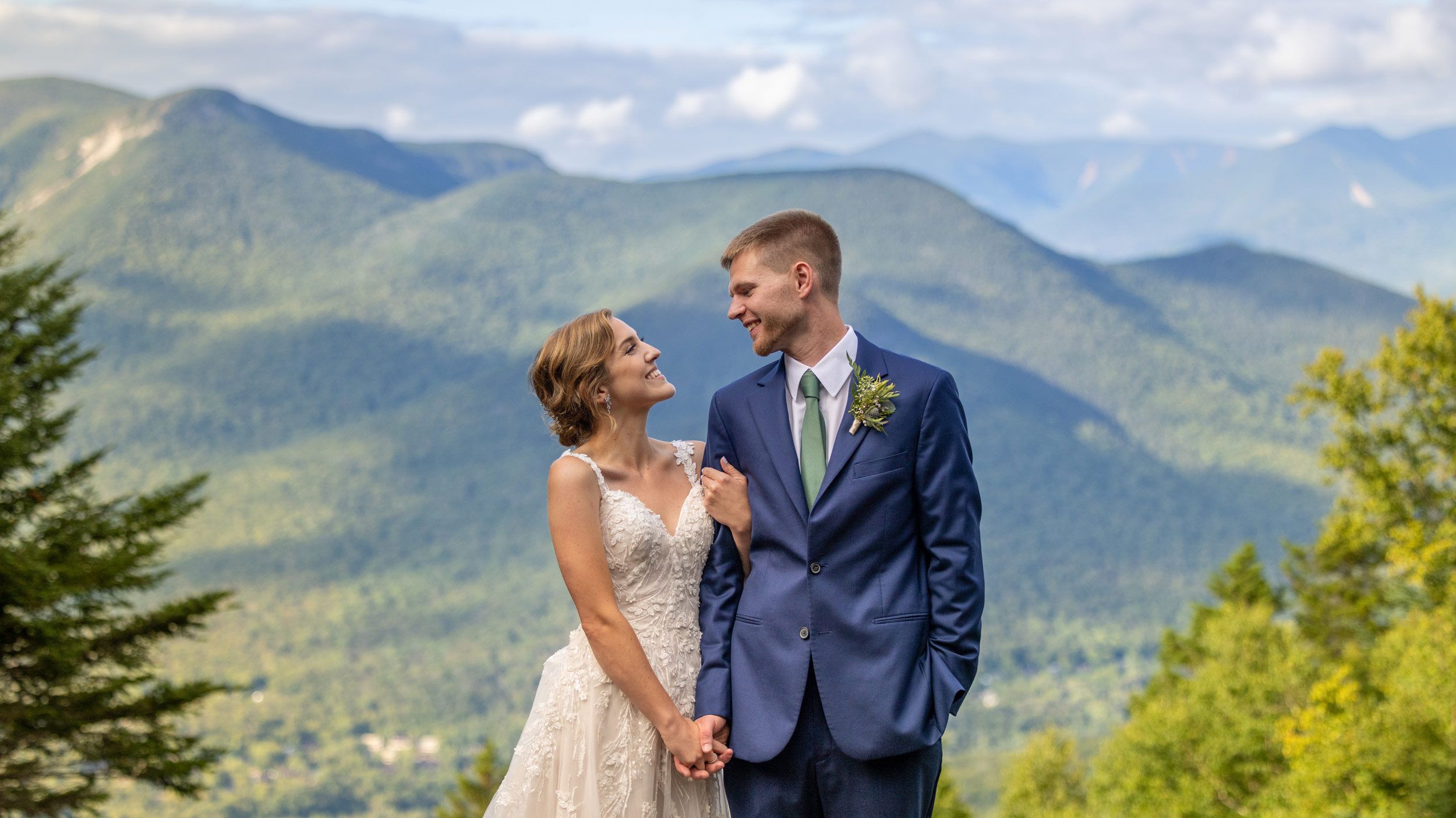 Wedding couple taking photos