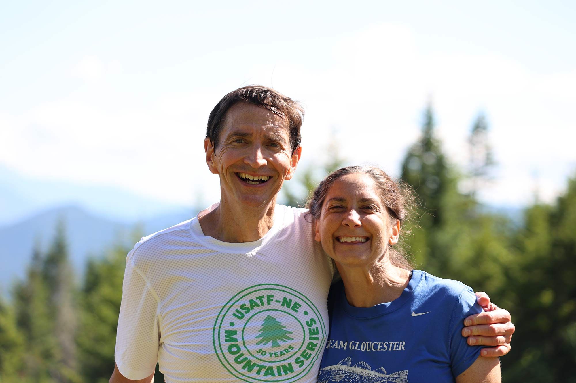 Couple smiling at the camera