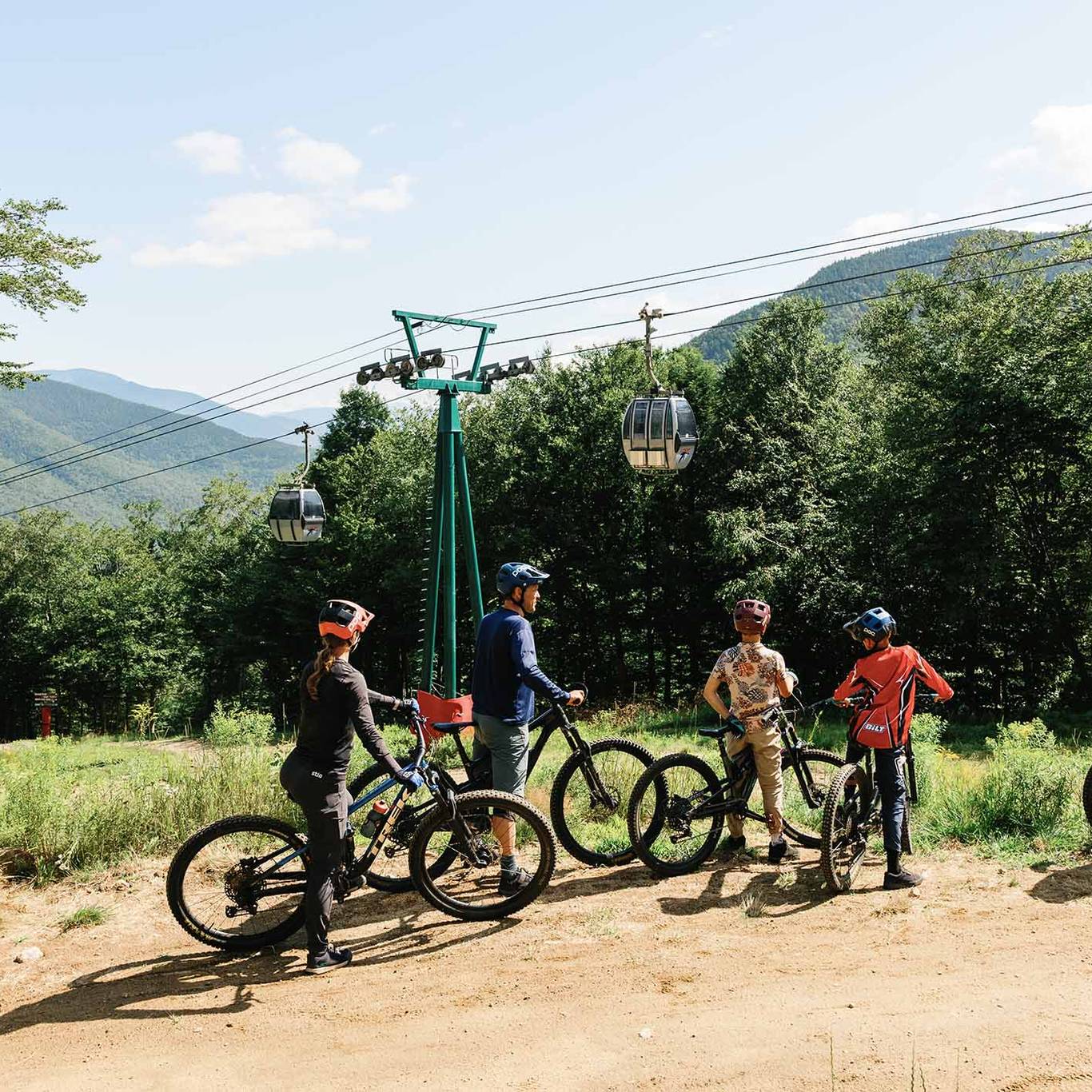 group mountain biking