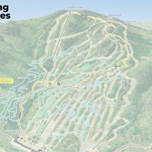 summer hiking map of Loon