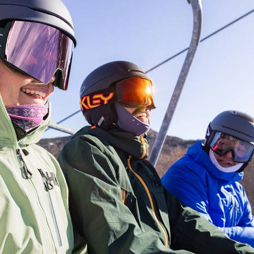 group on chairlift