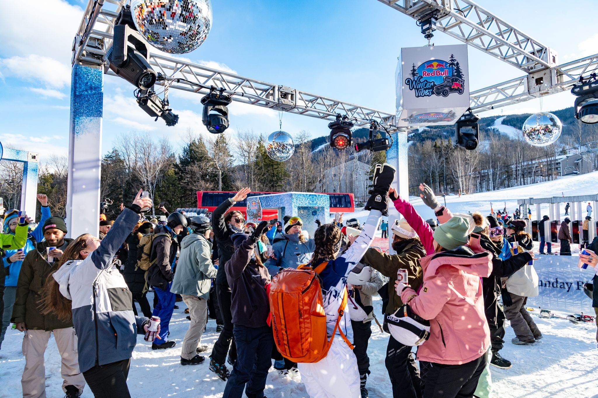 People partying in South Ridge at Sunday River.