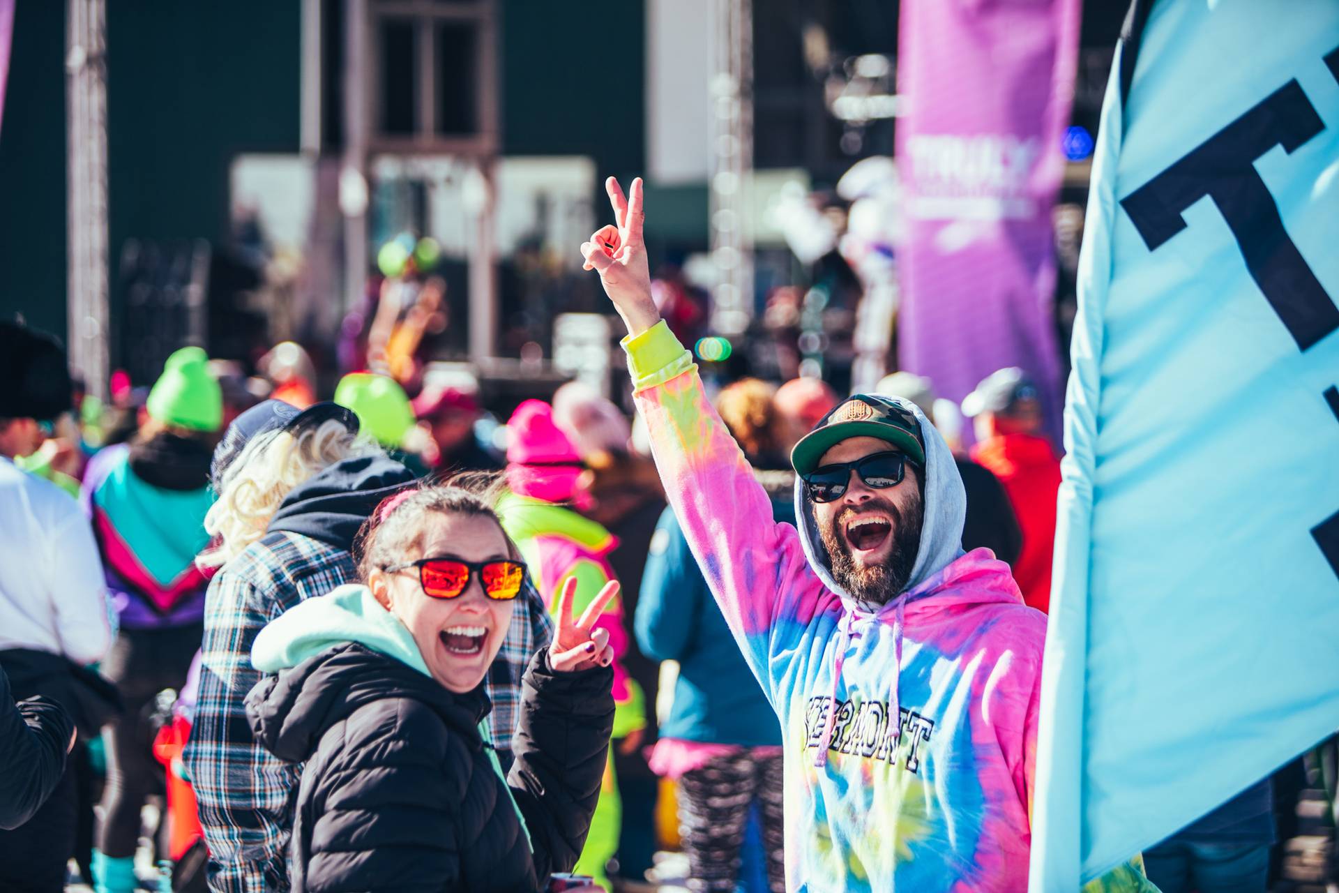 Group of people enjoying an outdoor concert at Loon.