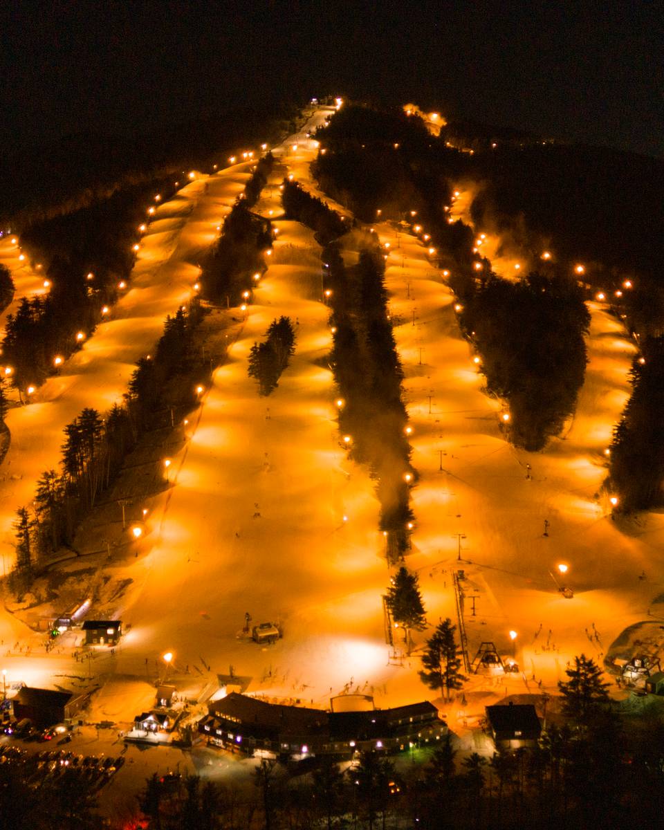 night skiing at Pleasant Mountain