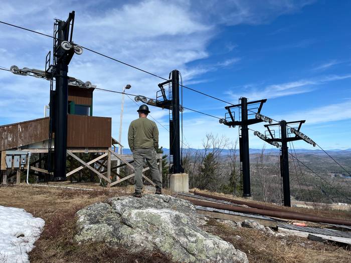 Dan looks over mid station before its demolition