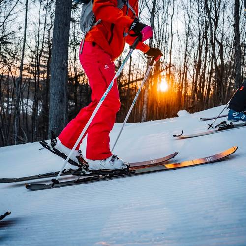 Uphill Skier at Pleasant Mountain