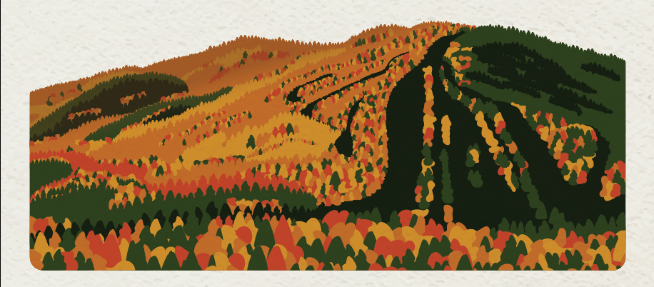 Pleasant Mountain and Moose Pond drenched in fall colors