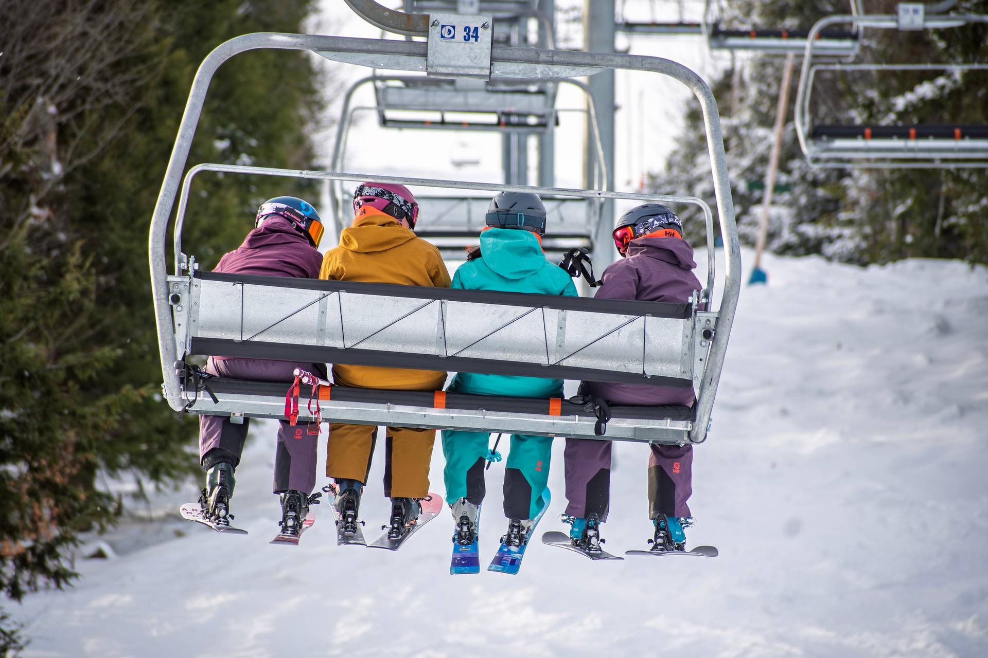 Girls on a chairlift