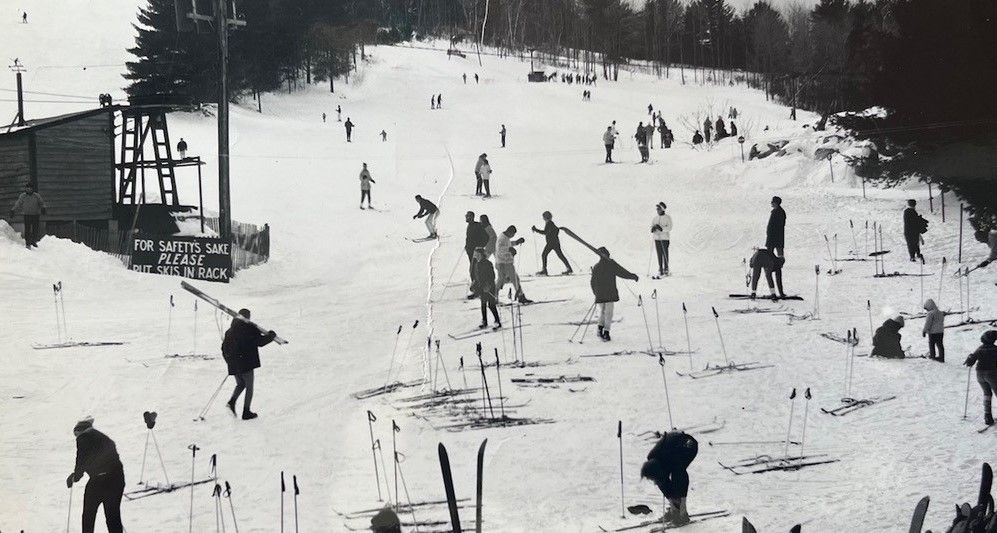 Classic image of early days at Pleasant Mountain