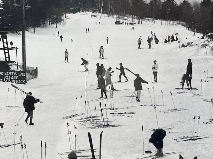 Classic image of early days at Pleasant Mountain