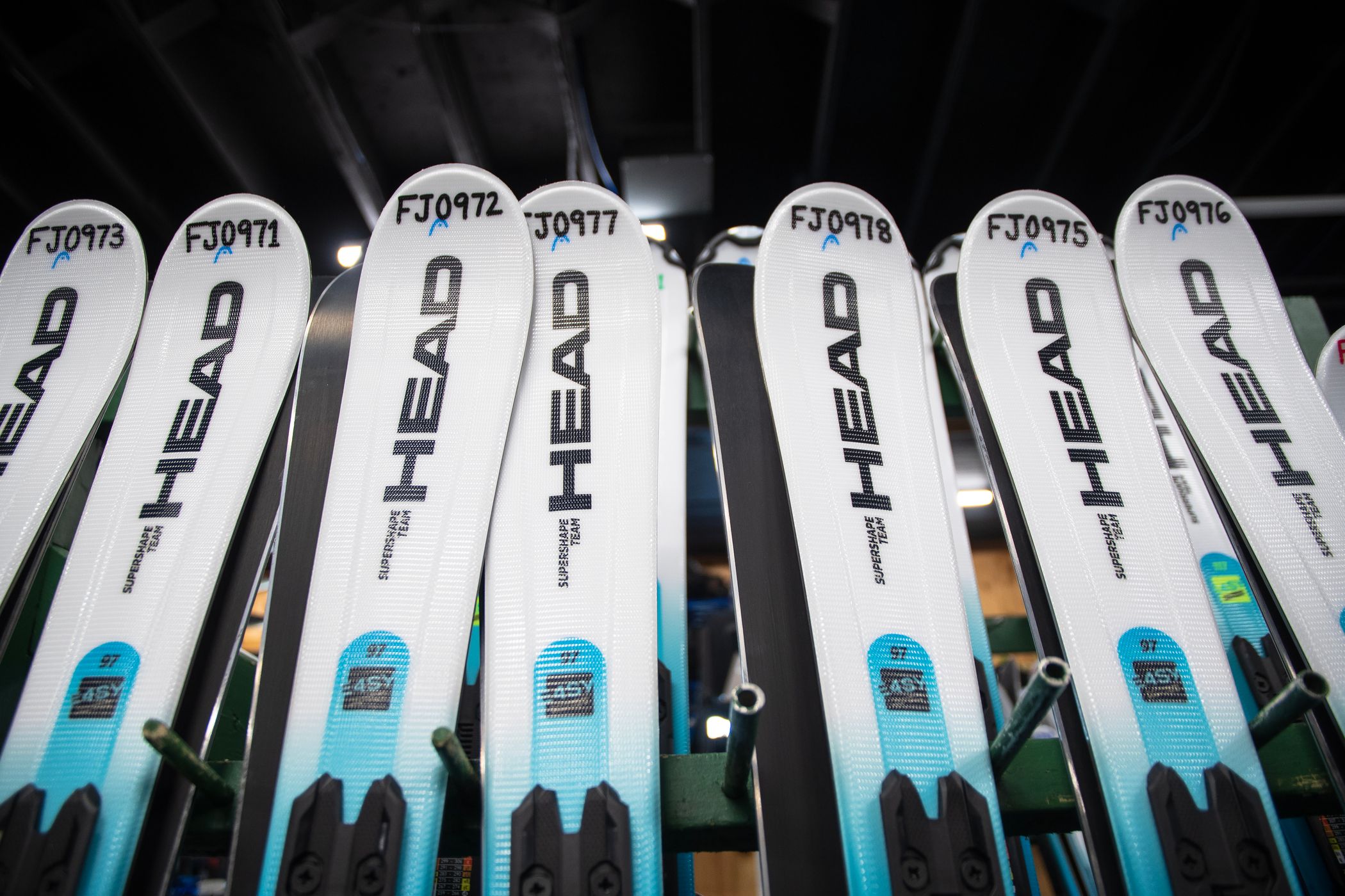 Rentals skis close up