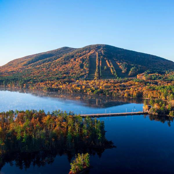 Pleasant Mountain in fall foliage