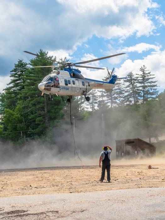 Flying concrete for the towers