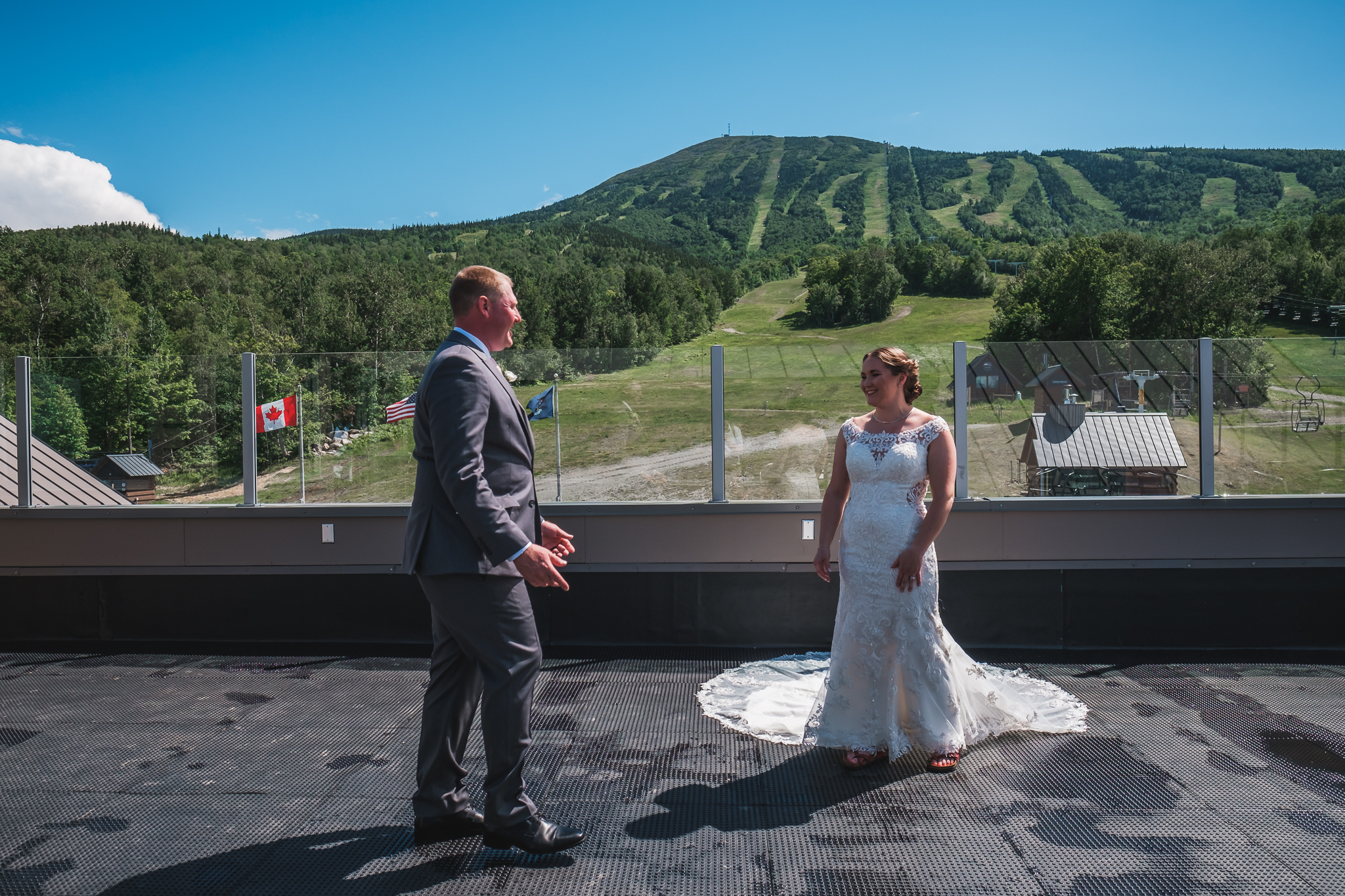 View from the loft with bride and groom