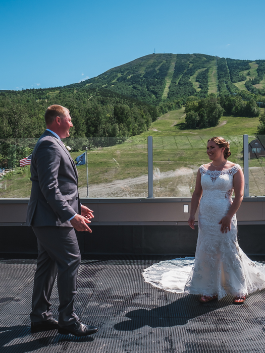 View from the loft with bride and groom