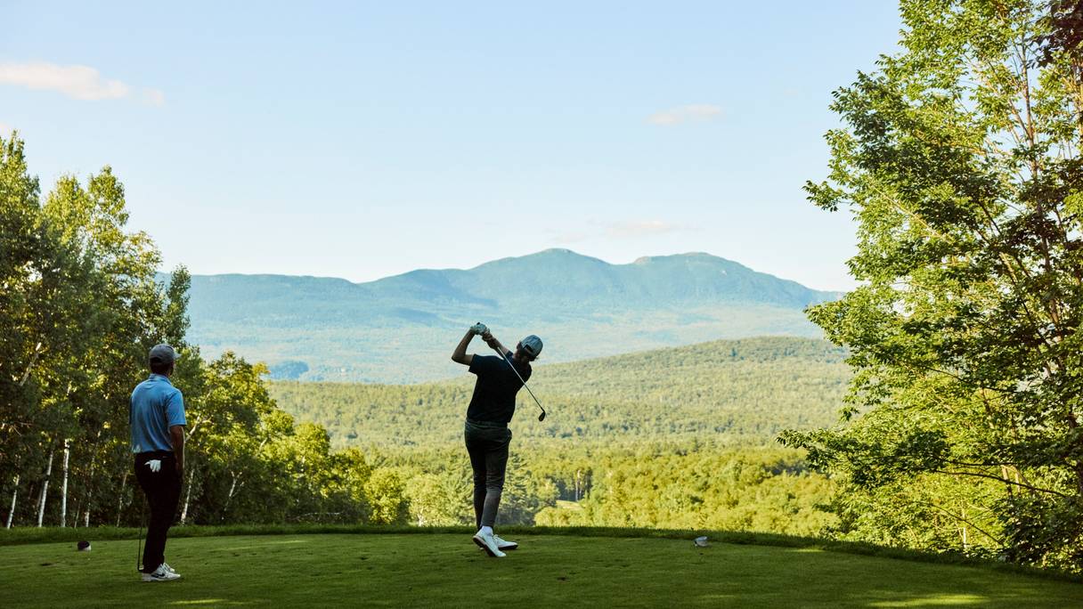 Golfers at the tee
