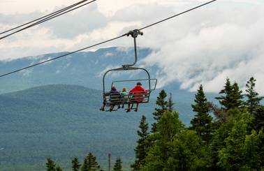 Guest on a scenic lift ride