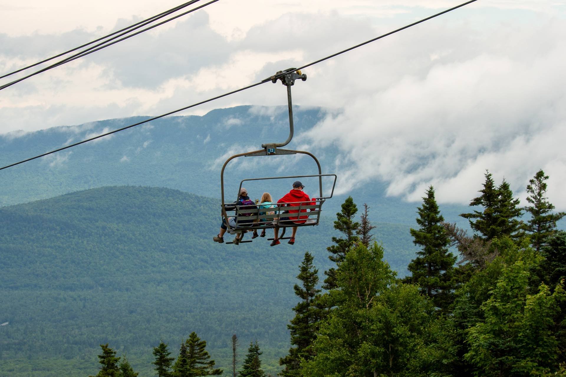 Guest on a scenic lift ride