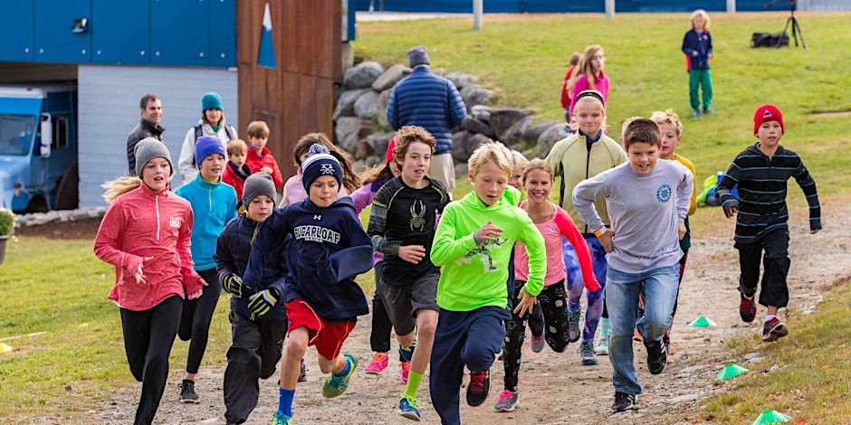 group of kids running in race