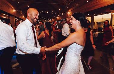 Bride and groom dancing