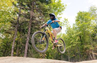 Mountain biker on jump