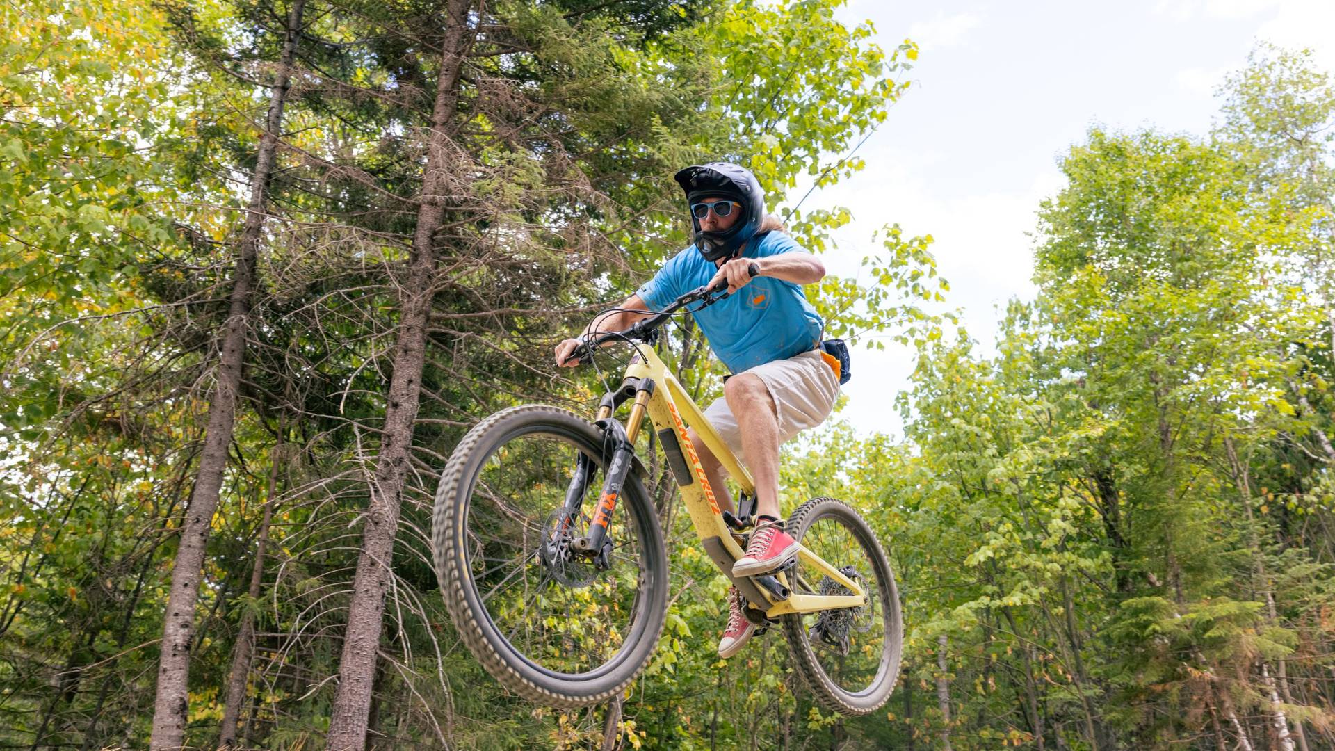 Young rider doing a trick