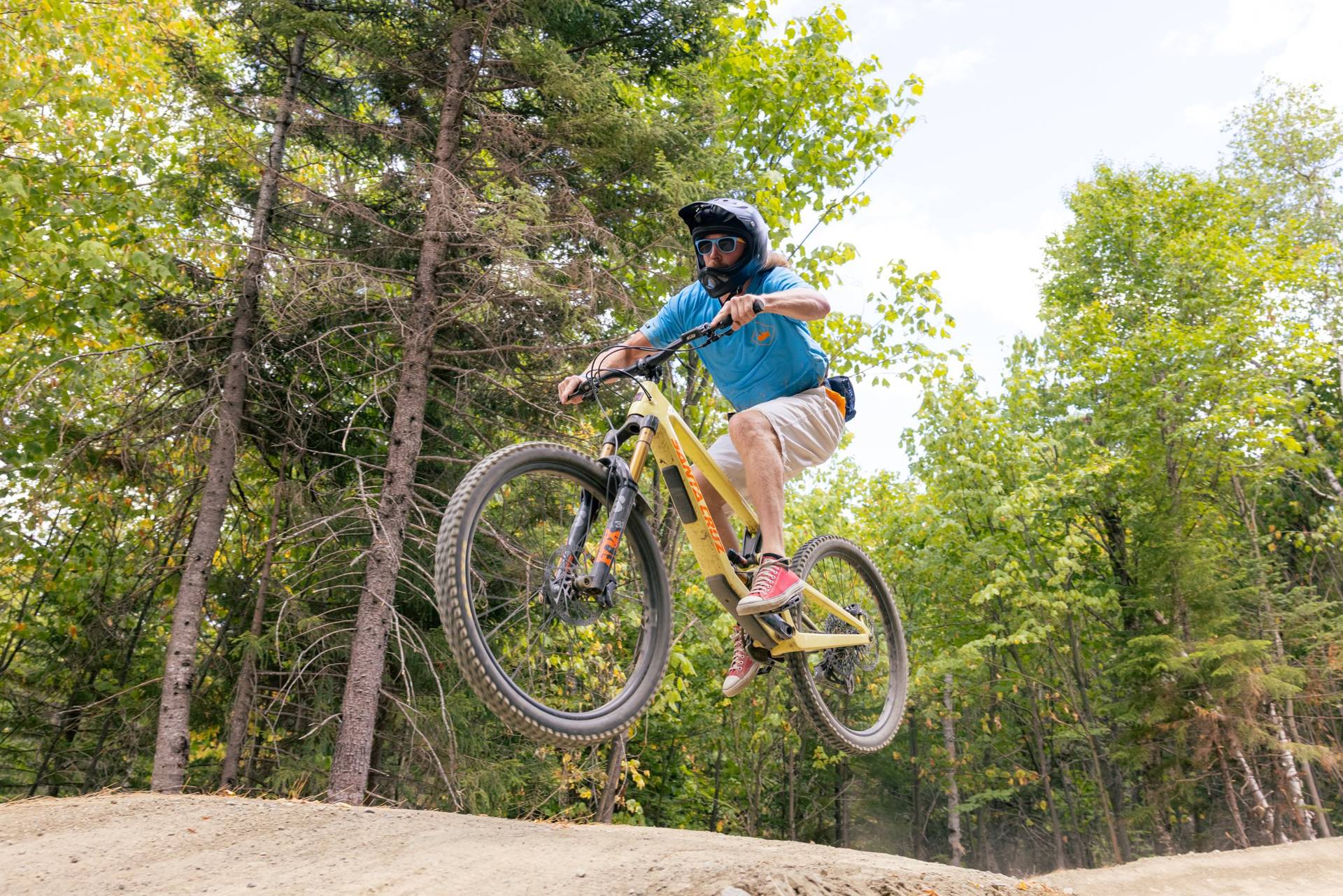 Mountain biker on jump
