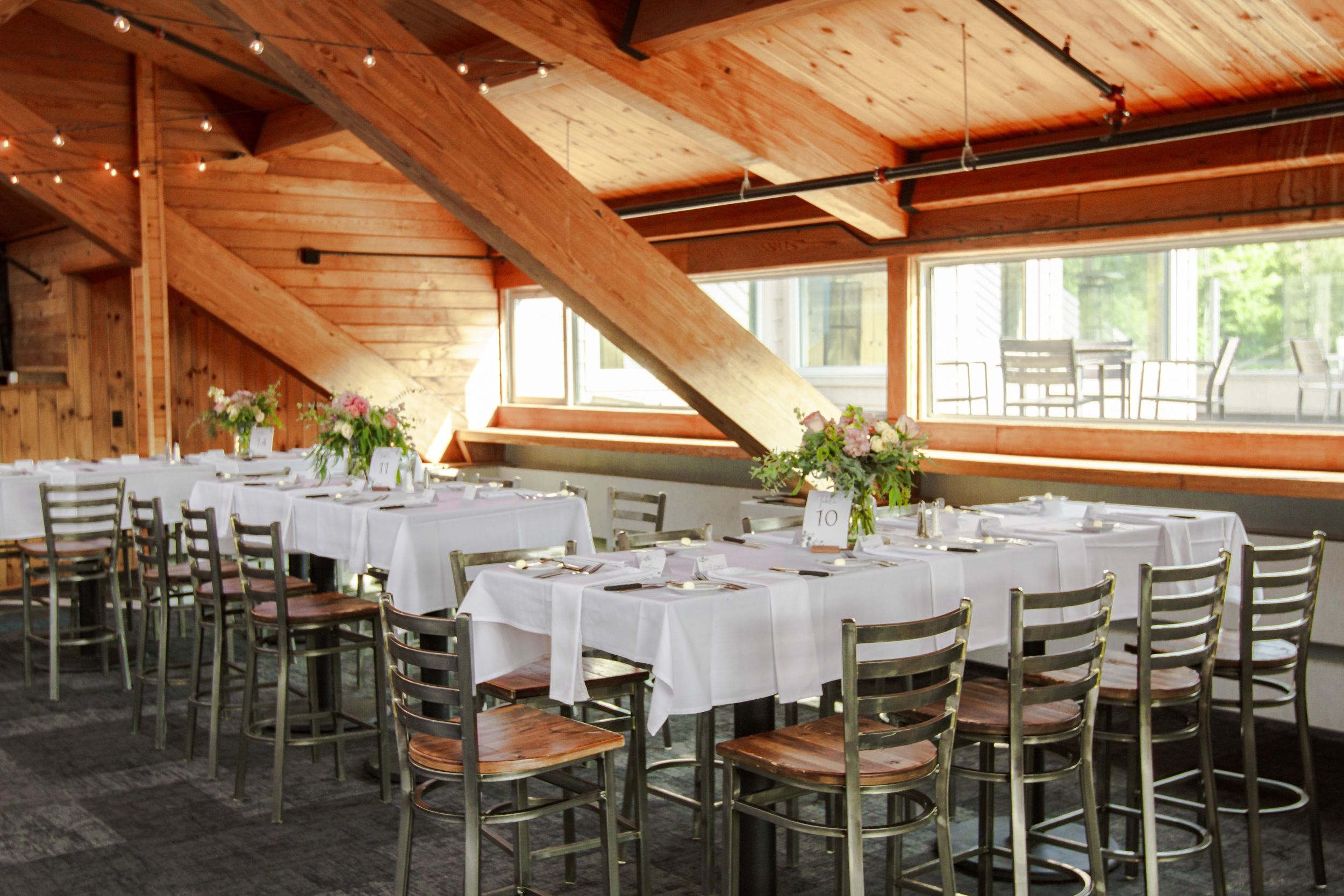 Loft space with wedding decor