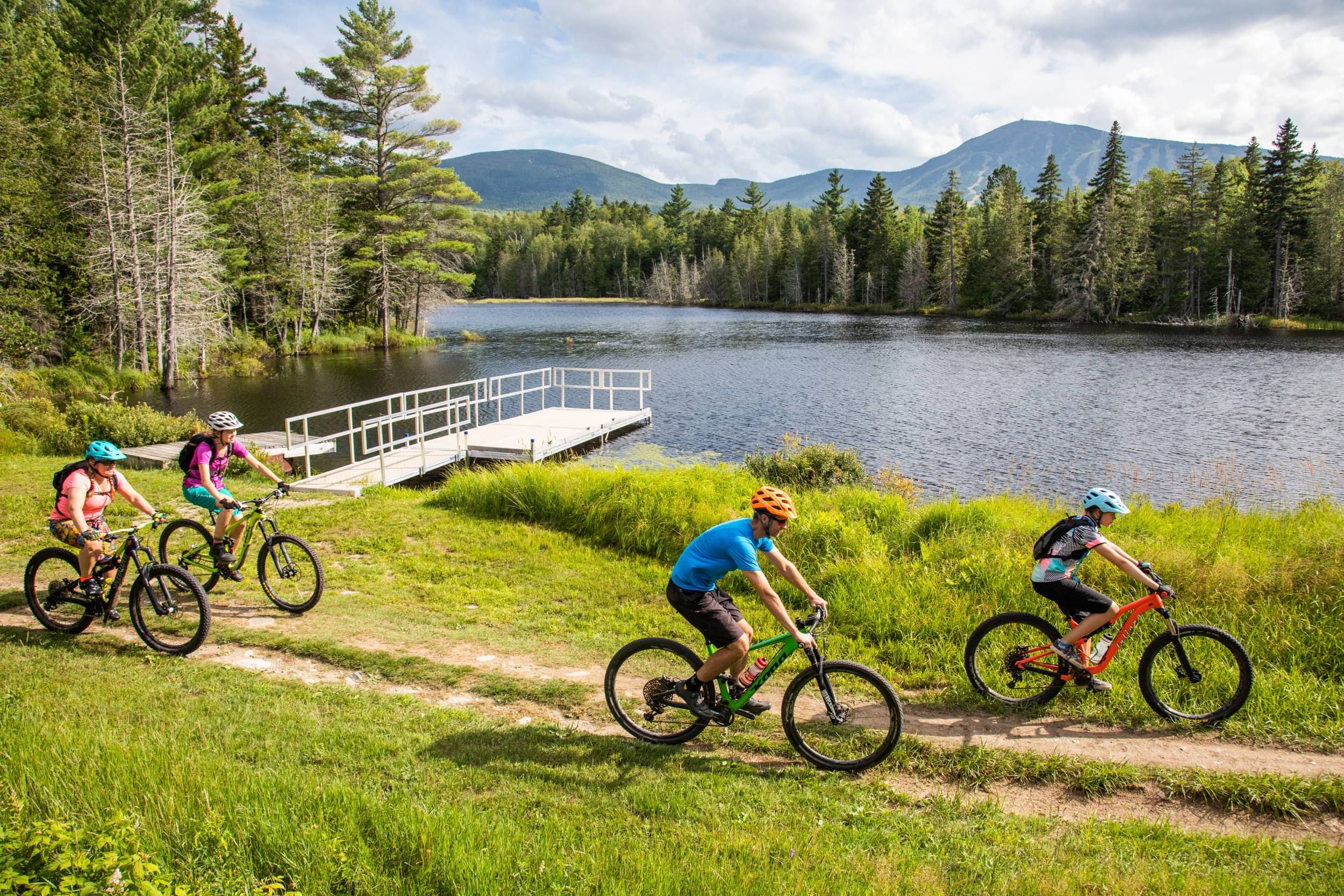 Bikers on trail