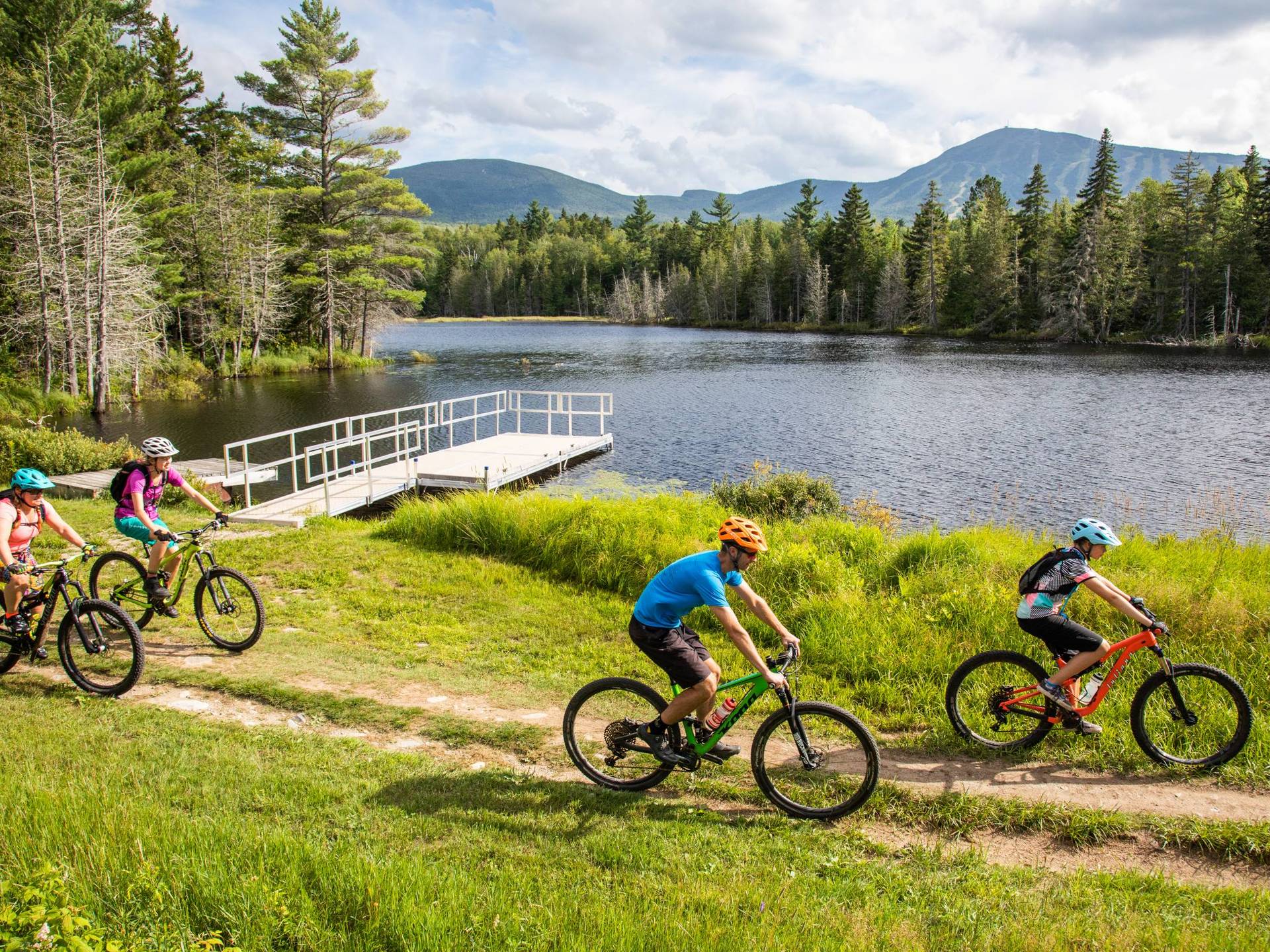Bikers on trail