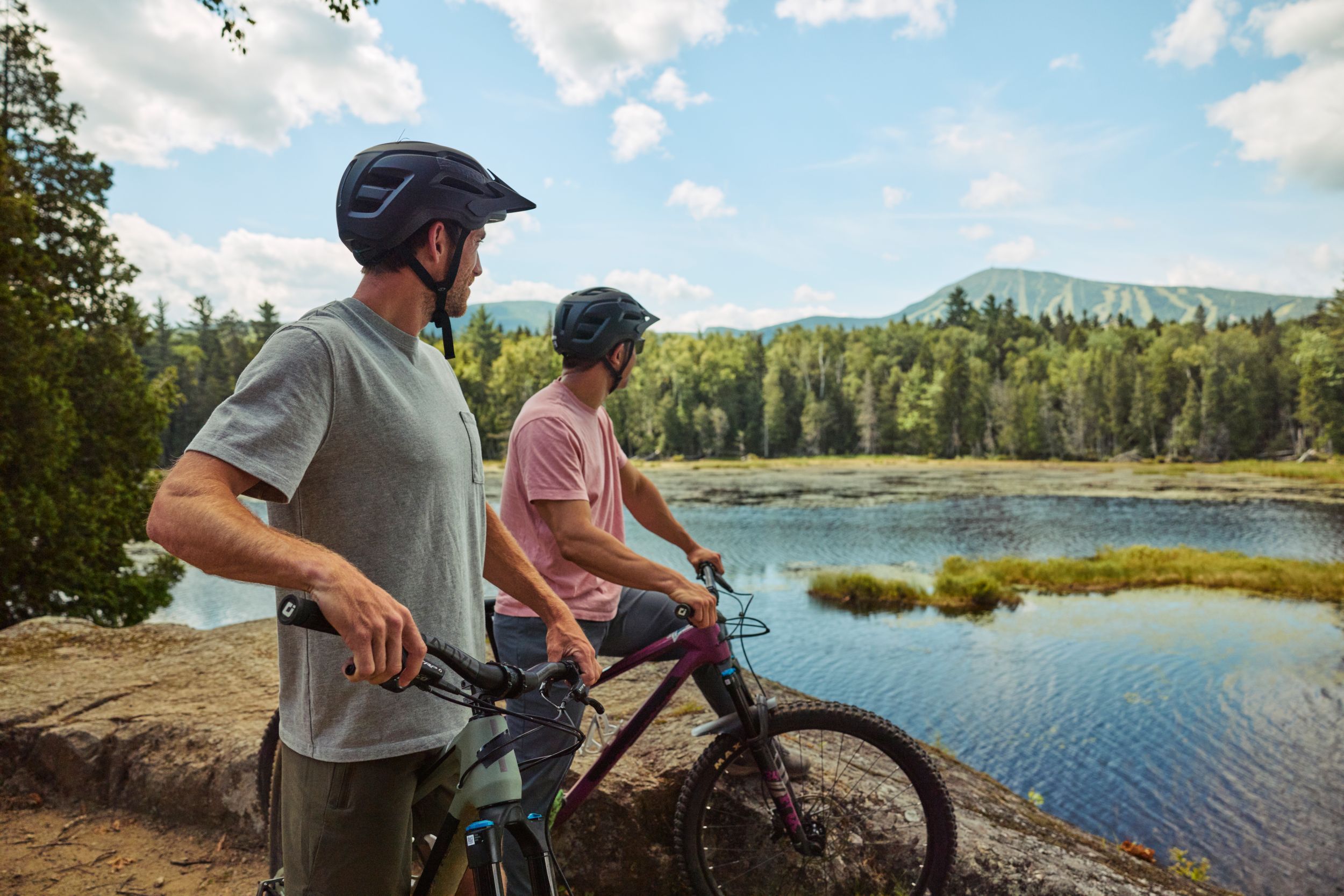 Mountain Bikers looking out