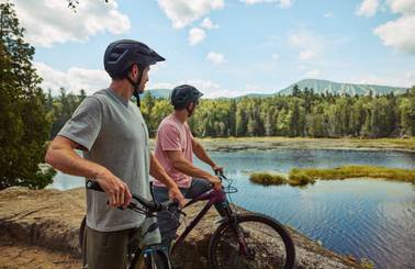 Mountain Bikers looking out