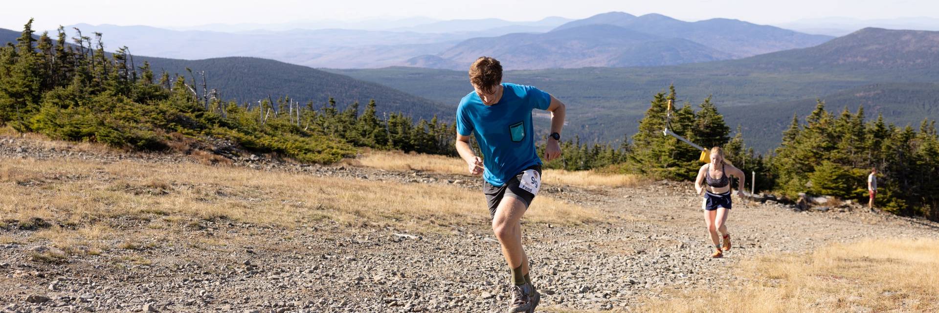 Runners in the uphill climb
