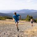 Runners in the uphill climb